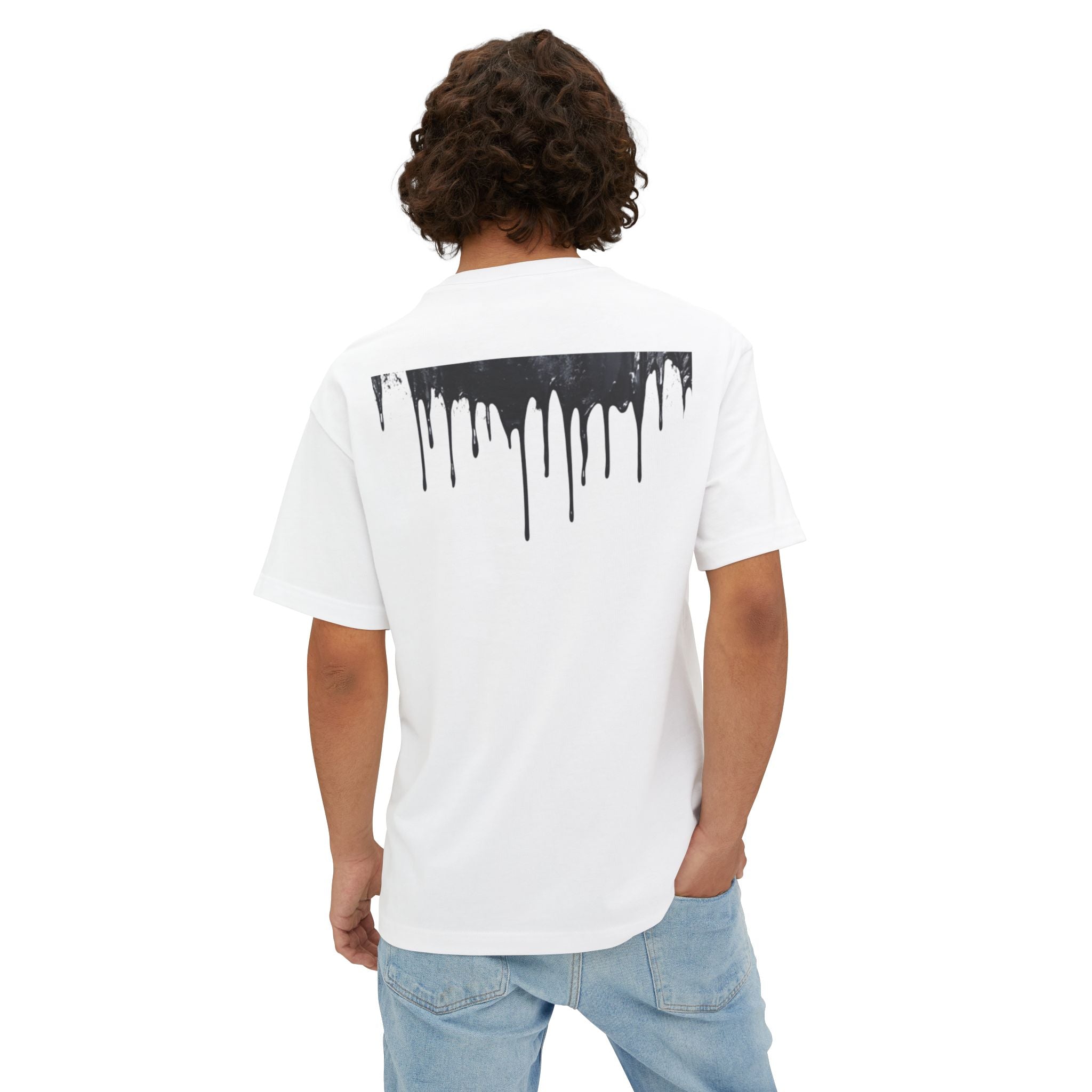 Casual Oversized Tee with Ink & Cotton Design