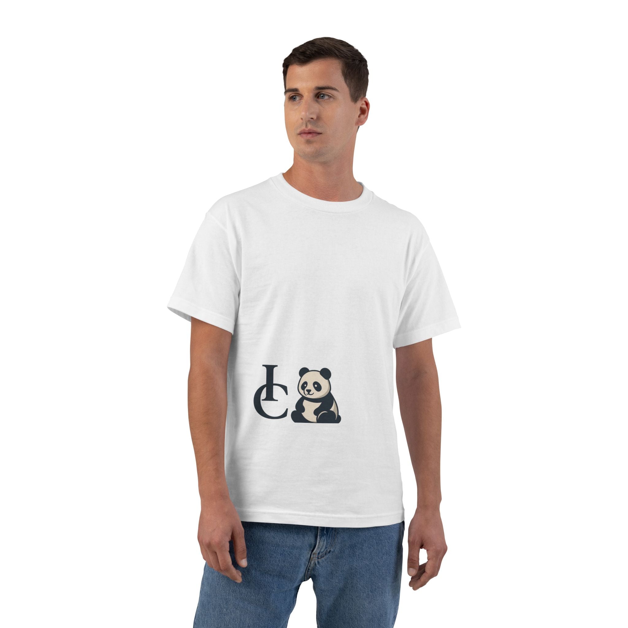 Panda Logo Beefy Short-Sleeve T-Shirt — Casual Graphic Tee with Back Text