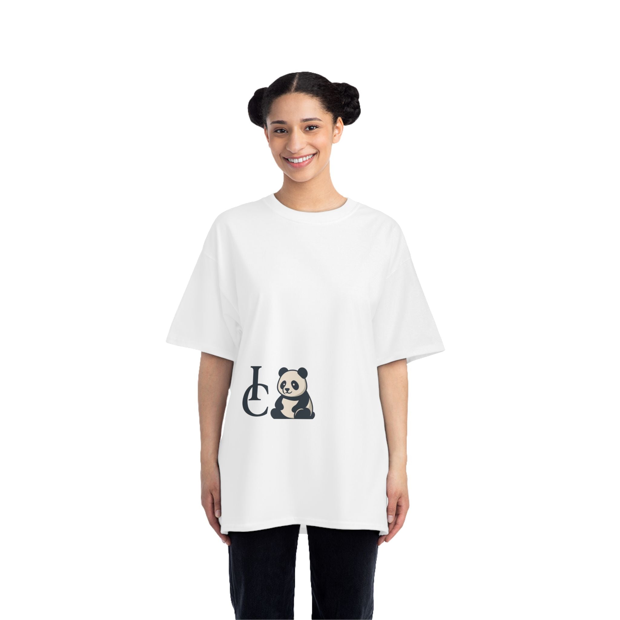 Panda Logo Beefy Short-Sleeve T-Shirt — Casual Graphic Tee with Back Text