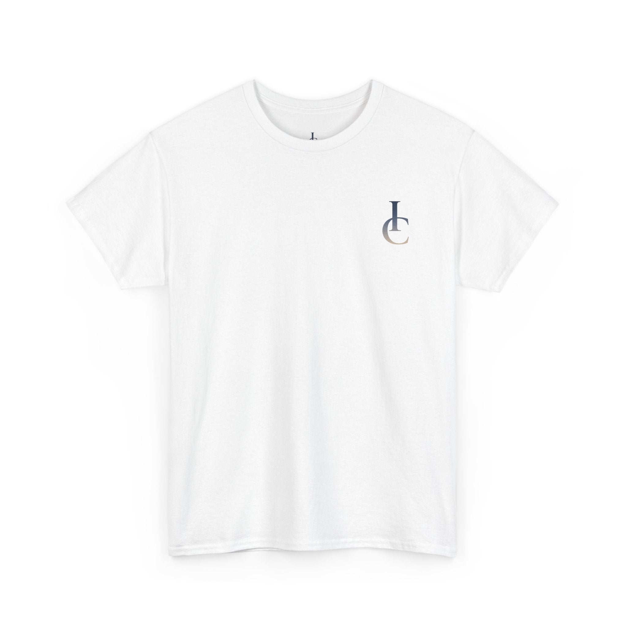 Minimalist Black Tee with Subtle Rose Monogram