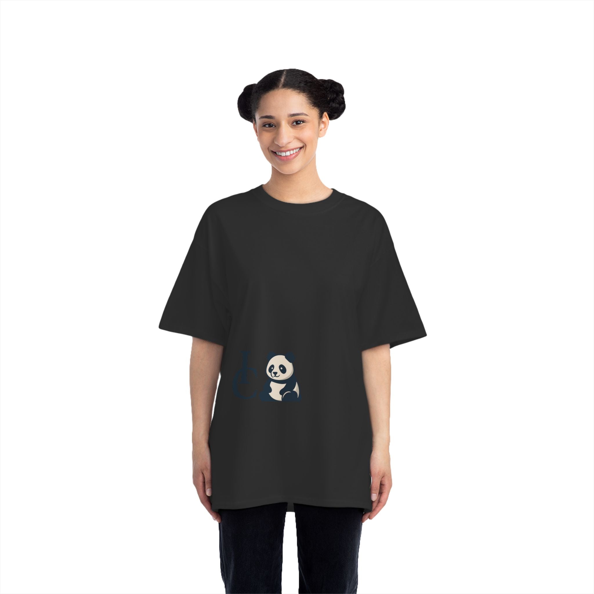Panda Logo Beefy Short-Sleeve T-Shirt — Casual Graphic Tee with Back Text